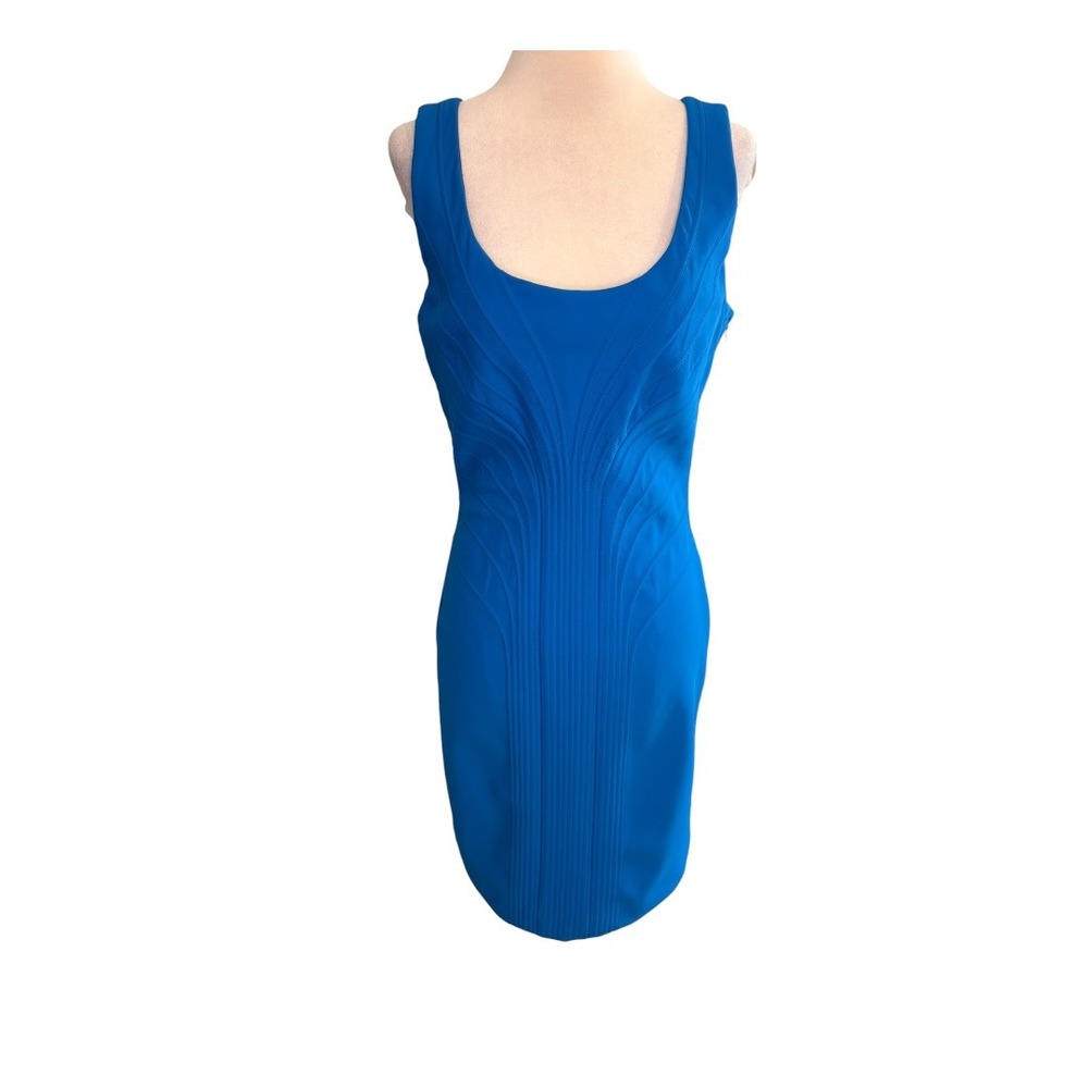 Laundry by Shelli Segal Couture Contour Dress Blue Sleeveless‎ Sheath Size 6 NWT